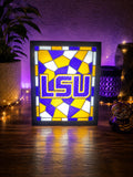 LSU stained-glass style light-up frame