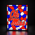 Ole Miss stained-glass style light-up frame