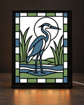 CNS Customs Coastal Heron + Moon Marsh digitally composed framed preview using exact approved V01 original; experimental, not yet physically released