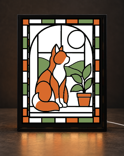 CNS Customs Cat Window Garden digitally composed framed preview using exact approved V01 original; experimental, not yet physically released