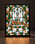 Winter Citrus Salon exact original artwork displayed in CNS Customs uniform black rectangular tabletop light-up frame with visible white cord; illustrative digital mockup