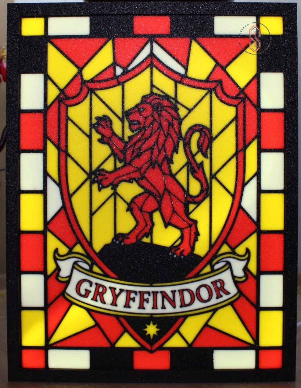 Gryffindor stained-glass style light-up frame