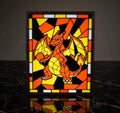 Charizard framed stained-glass style display