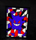 Gengar framed stained-glass style display
