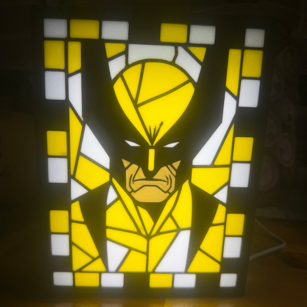Wolverine stained-glass style light-up frame